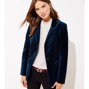 NWT Ann Taylor Loft Modern Teal Velvet Blazer